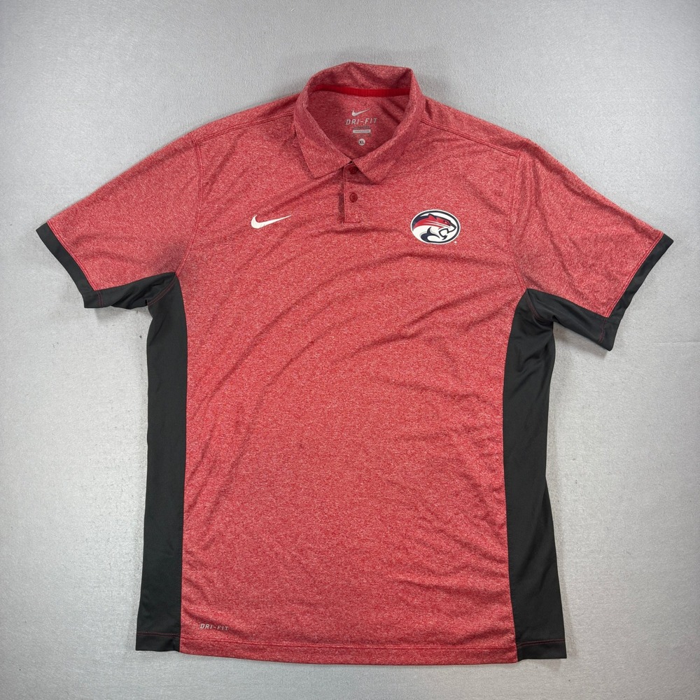 Nike South Alabama Jaguars Polo Shirt Men XL Red Heathered Football NCAA Golf
